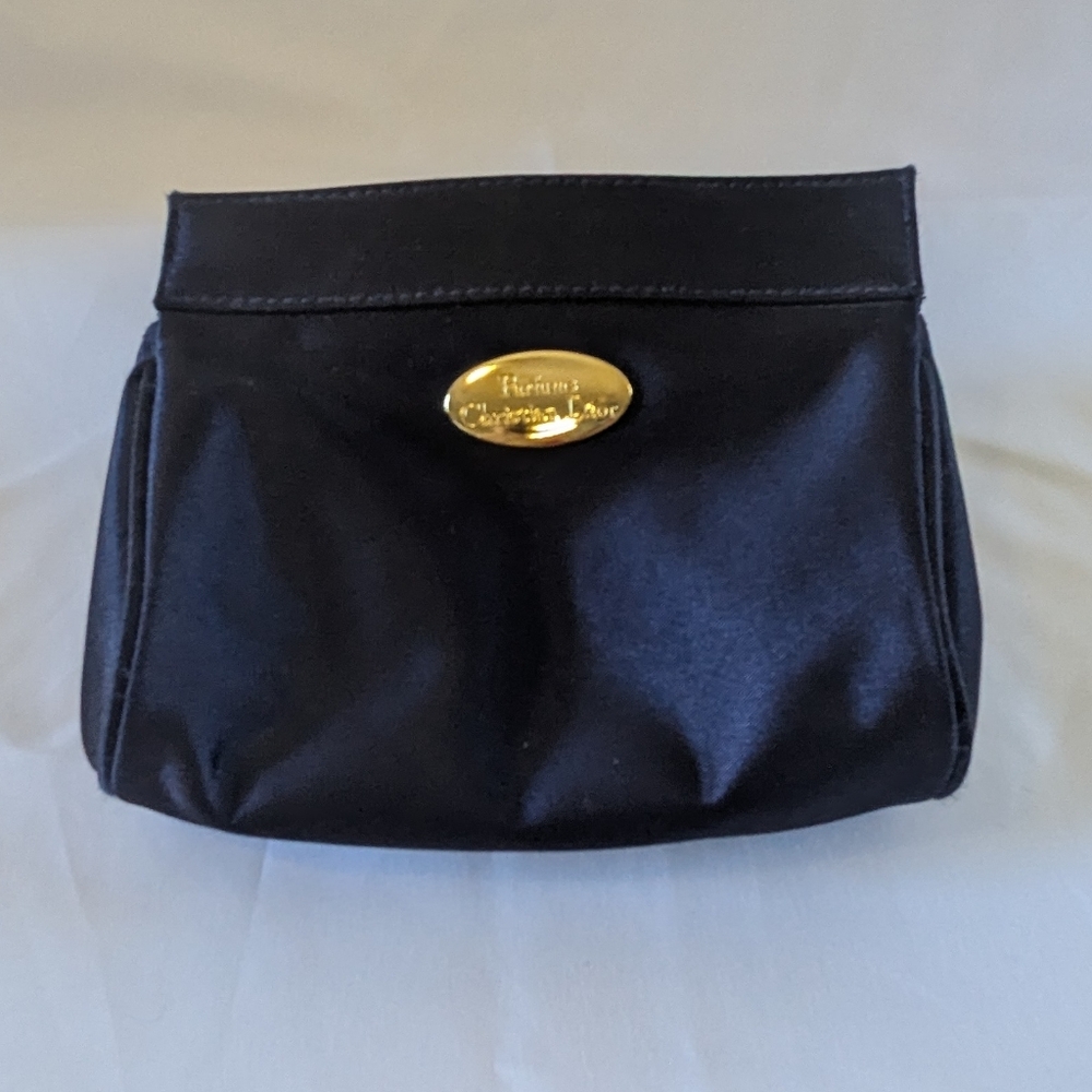 Dior Exclusive Parfums Christian Dior Midnight Blue Satin Makeup Bag